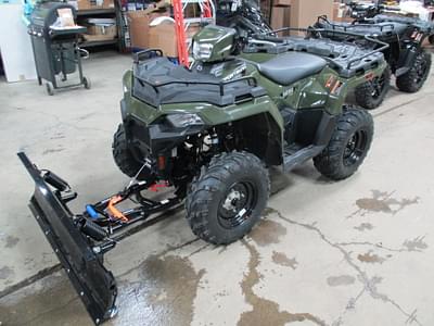 BOATZON | 2025 Polaris Sportsman 450 HO EPS Sage Green SHOWN WITH OPTIONAL PLOW