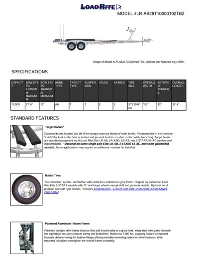 BOATZON | LoadRite LRAB28T10000102TB2 2022